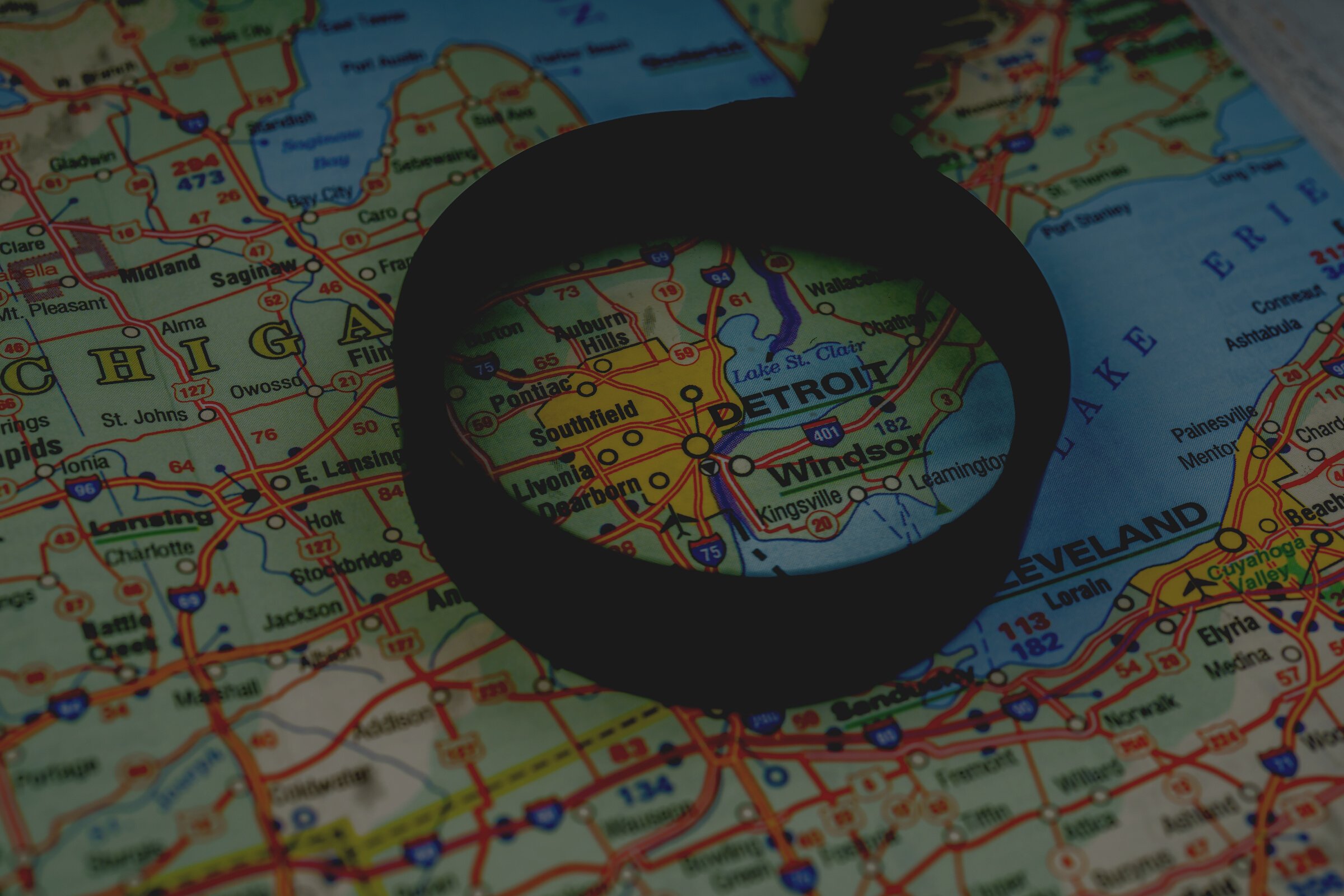 Detroit on USA map